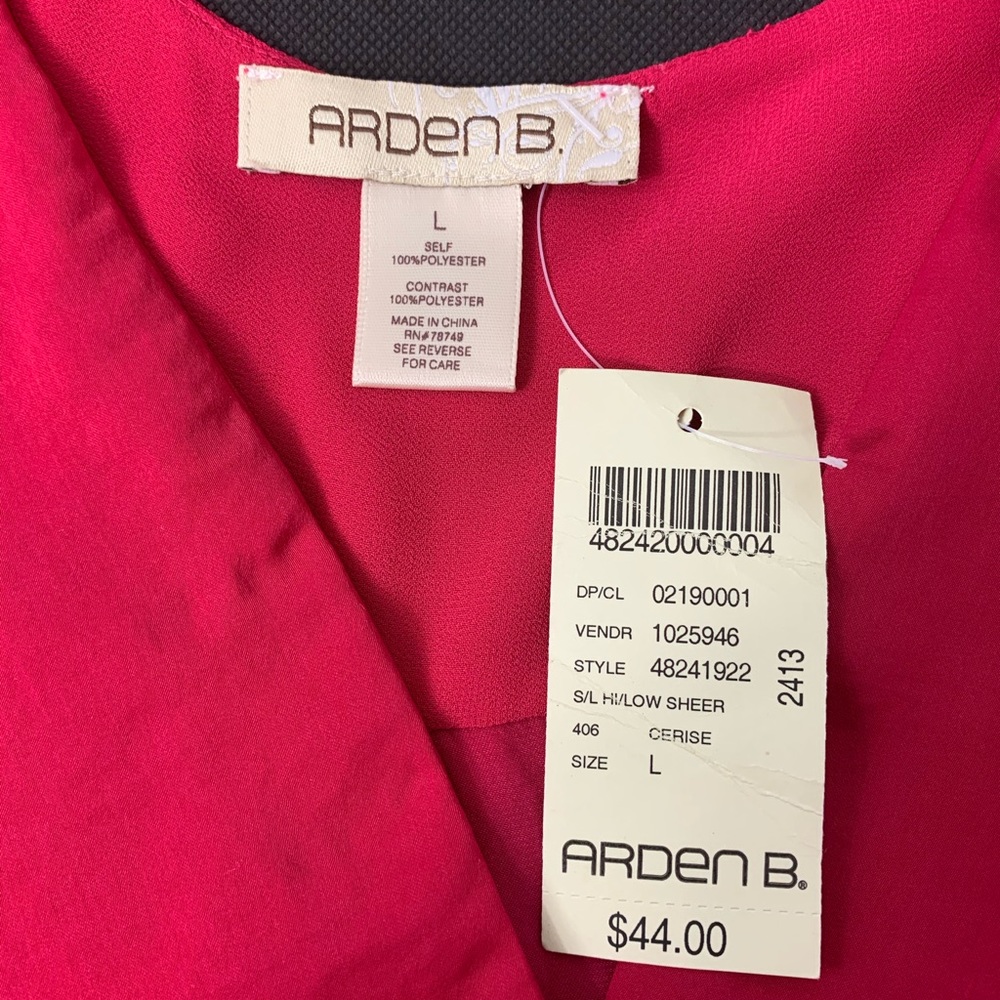 Arden B. Hi/Low Sheer Top - Picture 4 of 4